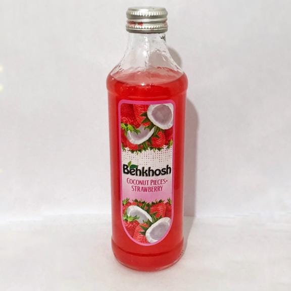 آبمیوه تکه نارگیل بطری شیشه ای بهخوش در طعم های مختلف